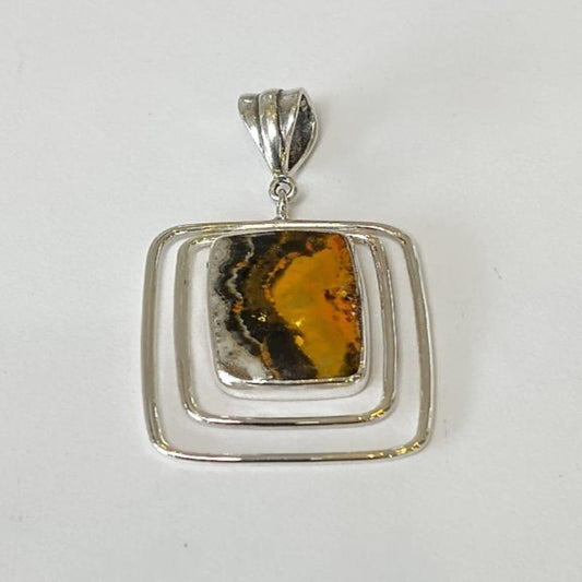 Bumble Bee Jasper Pendant in Sterling Silver